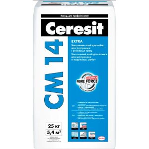 Клей для плитки эластичный Ceresit CM 14 (25 кг)