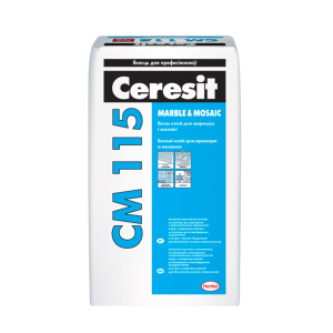 Клей для мрамора и мозаики (белый) Ceresit CM 115 (25кг)